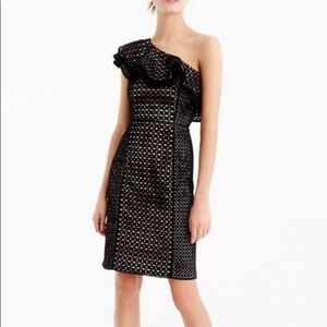 J.Crew Black Collection One-shoulder eyelet dress